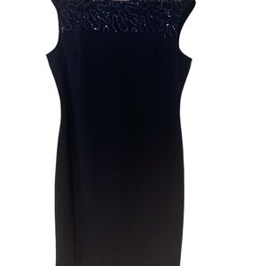 SLNY Navy Sleeveless Mini Dress